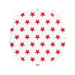 - RealHomes Yuvarlak Fermuarlı Minder - Realhomes  Kırmızı Yıldız Motifli Modern Dijital Baskılı Yuvarlak Fermuarlı Sandalye Minderi Realhomes