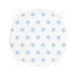 - RealHomes Yuvarlak Fermuarlı Minder - Realhomes  Açık Mavi Yıldız Dijital Baskılı Yuvarlak Fermuarlı Sandalye Minderi Realhomes