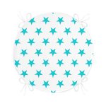 Turkuaz Yıldız Motifli Modern Dijital Baskılı Yuvarlak Fermuarlı Sandalye Minderi Realhomes