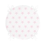 Pudra Yıldız Desenli Modern Dijital Baskılı Yuvarlak Fermuarlı Sandalye Minderi Realhomes