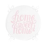 - RealHomes Yuvarlak Fermuarlı Minder - Realhomes  Pudra Home Sweet Home Dijital Baskılı Yuvarlak Fermuarlı Sandalye Minderi Realhomes
