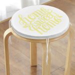 Sarı Home Sweet Home Yuvarlak Fermuarlı Sandalye Minderi Realhomes