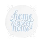 - RealHomes Yuvarlak Fermuarlı Minder - Realhomes  Mavi Home Sweet Home Modern Yuvarlak Fermuarlı Sandalye Minderi Realhomes