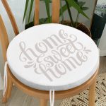 - RealHomes Yuvarlak Fermuarlı Minder - Realhomes Açık Gri Home Sweet Home Yuvarlak Fermuarlı Sandalye Minderi Realhomes