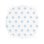 - RealHomes Yuvarlak Fermuarlı Minder - Realhomes Mavi Yıldız Desenli Modern Dijital Baskılı Yuvarlak Fermuarlı Sandalye Minderi Realhomes