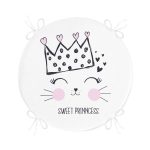 - RealHomes Yuvarlak Fermuarlı Minder - Realhomes  Taç Motifli Kalp Desenli Modern Yuvarlak Fermuarlı Sandalye Minderi Realhomes