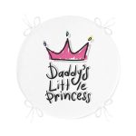 - RealHomes Yuvarlak Fermuarlı Minder - Realhomes  Pembe Taç Desenli Dijital Baskılı Yuvarlak Fermuarlı Sandalye Minderi Realhomes