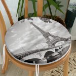 - RealHomes Yuvarlak Fermuarlı Minder - Realhomes  Eyfel Kulesi Tasarımlı Dijital Baskılı Yuvarlak Fermuarlı Sandalye Minderi Realhomes