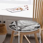 - RealHomes Yuvarlak Fermuarlı Minder - Realhomes  Eyfel Kulesi Tasarımlı Dijital Baskılı Yuvarlak Fermuarlı Sandalye Minderi Realhomes