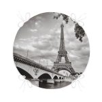 - RealHomes Yuvarlak Fermuarlı Minder - Realhomes  Eyfel Kulesi Tasarımlı Dijital Baskılı Yuvarlak Fermuarlı Sandalye Minderi Realhomes