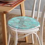 - RealHomes Yuvarlak Fermuarlı Minder - Realhomes  Yağlı Boya Yeşil Ağaç Motifleri Dijital Baskılı Yuvarlak Fermuarlı Sandalye Minderi Realhomes