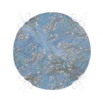 Yağlı Boya Mavi Ağaç Motifleri Dijital Baskılı Yuvarlak Fermuarlı Sandalye Minderi Realhomes