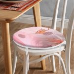 Palmiye ve Kadeh Resimli Dijital Baskılı Yuvarlak Fermuarlı Sandalye Minderi Realhomes