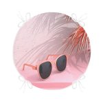 - RealHomes Yuvarlak Fermuarlı Minder - Realhomes  Summer Gözlük 3D Tasarımlı Dijital Baskılı Yuvarlak Fermuarlı Sandalye Minderi Realhomes