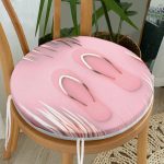 Pembe Gold Terlik Tasarımlı Dijital Baskılı Yuvarlak Fermuarlı Sandalye Minderi Realhomes