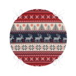 - RealHomes Yuvarlak Fermuarlı Minder - Realhomes Yılbaşı Geyikleri Motifli Dijital Baskılı Yuvarlak Fermuarlı Sandalye Minderi Realhomes