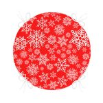 - RealHomes Yuvarlak Fermuarlı Minder - Realhomes  Kırmızı Zeminde Kar Tanesi Desenli Özel Tasarımlı Dijital Baskılı Modern Yuvarlak Fermuarlı Sandalye Minderi Realhomes