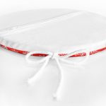 - RealHomes Yuvarlak Fermuarlı Minder - Realhomes  Kırmızı Zeminde Kar Tanesi Desenli Özel Tasarımlı Dijital Baskılı Modern Yuvarlak Fermuarlı Sandalye Minderi Realhomes