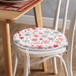 - RealHomes Yuvarlak Fermuarlı Minder - Realhomes  Yılbaşı Motifleri Dijital Baskılı Yuvarlak Fermuarlı Sandalye Minderi Realhomes