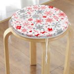 - RealHomes Yuvarlak Fermuarlı Minder - Realhomes  Yılbaşı Motifleri Dijital Baskılı Yuvarlak Fermuarlı Sandalye Minderi Realhomes