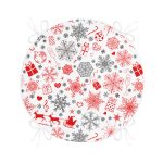 - RealHomes Yuvarlak Fermuarlı Minder - Realhomes  Yılbaşı Motifleri Dijital Baskılı Yuvarlak Fermuarlı Sandalye Minderi Realhomes