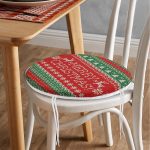 - RealHomes Yuvarlak Fermuarlı Minder - Realhomes  Merry Christmas Motifli Dijital Baskılı Yuvarlak Fermuarlı Sandalye Minderi Realhomes