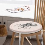 Fashion Girl Figürlü Dijital Baskılı Yuvarlak Fermuarlı Sandalye Minderi Realhomes