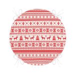 Ekose Dokuma Desenli Yılbaşı Temalı Yuvarlak Fermuarlı Sandalye Minderi Realhomes