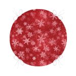 - RealHomes Yuvarlak Fermuarlı Minder - Realhomes Kırmızı Zeminde Kar Taneleri Yuvarlak Fermuarlı Sandalye Minderi Realhomes