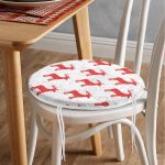 - RealHomes Yuvarlak Fermuarlı Minder - Realhomes Kırmızı Geyik Desenli Özel Tasarımlı Dijital Baskılı Modern Yuvarlak Fermuarlı Sandalye Minderi Realhomes