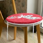 Merry Christmas Geyik Desenli Yuvarlak Fermuarlı Sandalye Minderi Realhomes