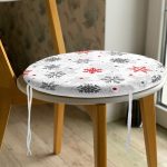 - RealHomes Yuvarlak Fermuarlı Minder - Realhomes Yılbaşı Kar Desenli Özel Tasarımlı Dijital Baskılı Modern Yuvarlak Fermuarlı Sandalye Minderi Realhomes