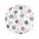 - RealHomes Yuvarlak Fermuarlı Minder - Realhomes Yılbaşı Kar Desenli Özel Tasarımlı Dijital Baskılı Modern Yuvarlak Fermuarlı Sandalye Minderi Realhomes