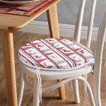 - RealHomes Yuvarlak Fermuarlı Minder - Realhomes Realhomes Geyik ve Çam Ağaçları Dijital Baskılı Modern Yuvarlak Fermuarlı Sandalye Minderi Realhomes