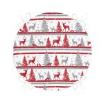 - RealHomes Yuvarlak Fermuarlı Minder - Realhomes Realhomes Geyik ve Çam Ağaçları Dijital Baskılı Modern Yuvarlak Fermuarlı Sandalye Minderi Realhomes