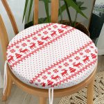 - RealHomes Yuvarlak Fermuarlı Minder - Realhomes Realhomes Kanaviçe Görünümlü Geyikler Özel Tasarım Modern Yuvarlak Fermuarlı Sandalye Minderi Realhomes