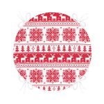 - RealHomes Yuvarlak Fermuarlı Minder - Realhomes Realhomes Kırmızı Beyaz Geyikler Özel Tasarım Modern Yuvarlak Fermuarlı Sandalye Minderi Realhomes