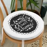 - RealHomes Yuvarlak Fermuarlı Minder - Realhomes Home Sweet Home Yazılı Özel Tasarımlı Dijital Baskılı Modern Yuvarlak Fermuarlı Sandalye Minderi Realhomes