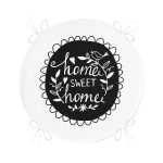 - RealHomes Yuvarlak Fermuarlı Minder - Realhomes Home Sweet Home Yazılı Özel Tasarımlı Dijital Baskılı Modern Yuvarlak Fermuarlı Sandalye Minderi Realhomes