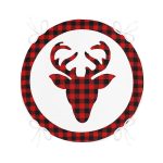 - RealHomes Yuvarlak Fermuarlı Minder - Realhomes  Modern Ekose Geyik Desenli Dijital Baskılı Yuvarlak Fermuarlı Sandalye Minderi Realhomes