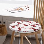 - RealHomes Yuvarlak Fermuarlı Minder - Realhomes Ekose Renkli Geyik Desenli Özel Tasarımlı Dijital Baskılı Modern Yuvarlak Fermuarlı Sandalye Minderi Realhomes