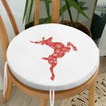 - RealHomes Yuvarlak Fermuarlı Minder - Realhomes  Geyik Motifli Özel Tasarımlı Dijital Baskılı Modern Yuvarlak Fermuarlı Sandalye Minderi Realhomes