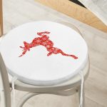 - RealHomes Yuvarlak Fermuarlı Minder - Realhomes  Geyik Motifli Özel Tasarımlı Dijital Baskılı Modern Yuvarlak Fermuarlı Sandalye Minderi Realhomes