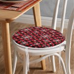 - RealHomes Yuvarlak Fermuarlı Minder - Realhomes Siyah Beyaz Ekose Desenli Altın Yaldızlı Yuvarlak Fermuarlı Sandalye Minderi Realhomes