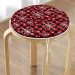 - RealHomes Yuvarlak Fermuarlı Minder - Realhomes Siyah Beyaz Ekose Desenli Altın Yaldızlı Yuvarlak Fermuarlı Sandalye Minderi Realhomes