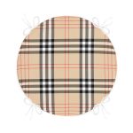 - RealHomes Yuvarlak Fermuarlı Minder - Realhomes  Realhomes Krem Zeminli Ekose Desenli Modern Yuvarlak Fermuarlı Sandalye Minderi Realhomes