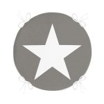 - RealHomes Yuvarlak Fermuarlı Minder - Realhomes Modern Yıldız Desen Dijital Baskılı Yuvarlak Fermuarlı Sandalye Minderi Realhomes