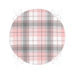 - RealHomes Yuvarlak Fermuarlı Minder - Realhomes  Pembe Gri Ekose Desenli Yuvarlak Fermuarlı Sandalye Minderi Realhomes