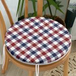 - RealHomes Yuvarlak Fermuarlı Minder - Realhomes  Realhomes Bordo Lacivert Ekose Desenli Modern Yuvarlak Fermuarlı Sandalye Minderi Realhomes