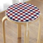 - RealHomes Yuvarlak Fermuarlı Minder - Realhomes  Realhomes Bordo Lacivert Ekose Desenli Modern Yuvarlak Fermuarlı Sandalye Minderi Realhomes